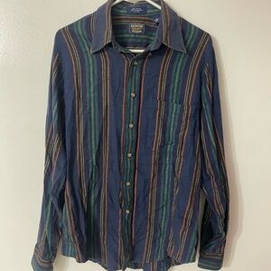 Men’s Vintage 100% Cotton Casual Button Down Shirt